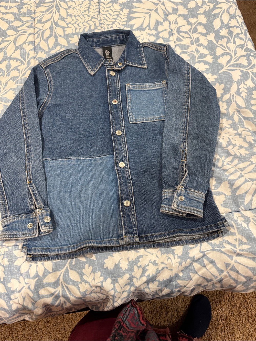 Kids' Two-Tone Denim Jacket - Blue size 7